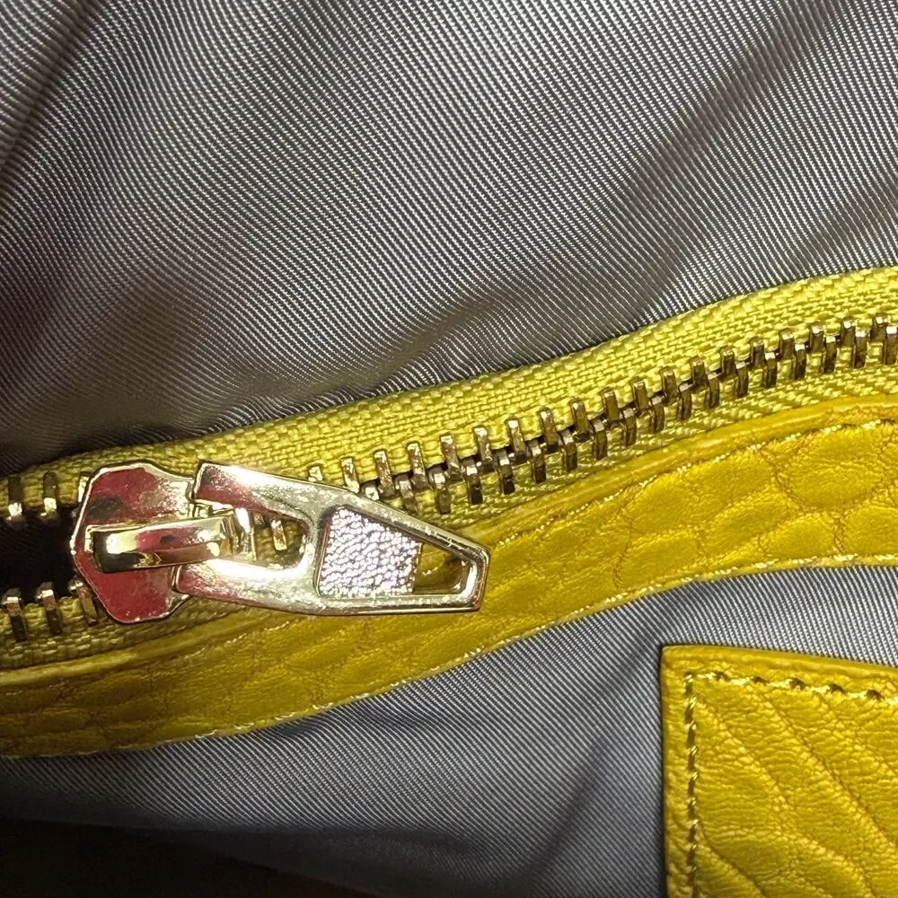 Alexander Wang Rocco Duffel Bag Mustard Yellow Pebbled Leather Studded Bottom